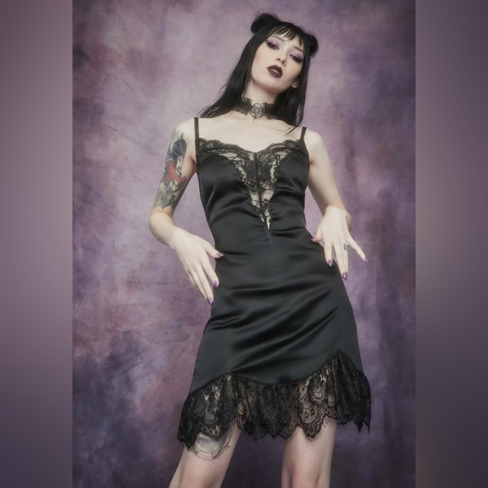 DOLLSKILL - Mischief Du Monde Satin Lace Dress